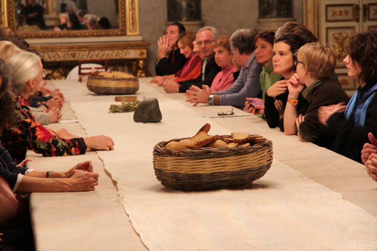 Foto di scena: Pranzo d'artista, produzione Teatro Alkaest, presso Triennale Teatro dell'Arte di Milano