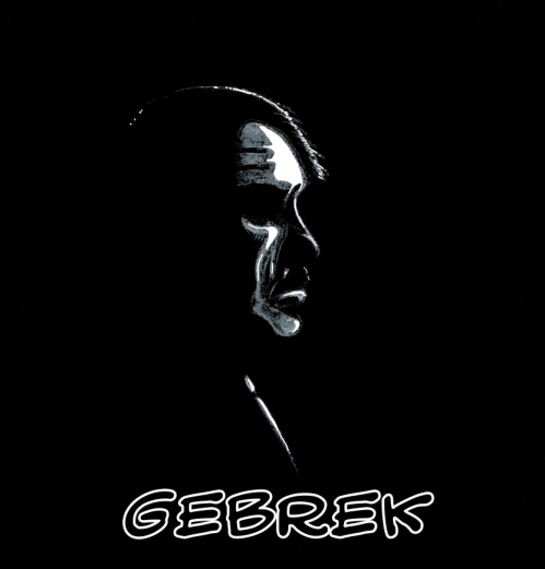 Foto: copertina della Graphic Novel "Gebrek", testo di Claudio Elli, adattamento e illustrazioni di Alex Miozzi, Ed. Nuvole & Strisce