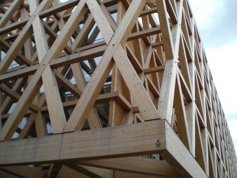Il padiglione con la struttura in legno del Cile, Expo Milano 2015