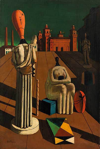 Foto: Giorgio De Chirico, Le muse inquietanti, 97 × 67 cm, olio su tela, 1917