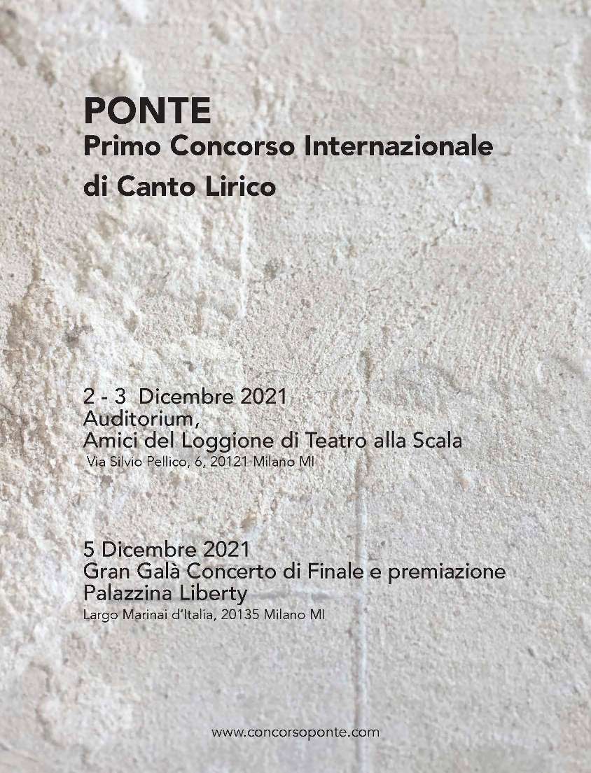 Primo Concorso internazionale Canto Lirico "PONTE"
