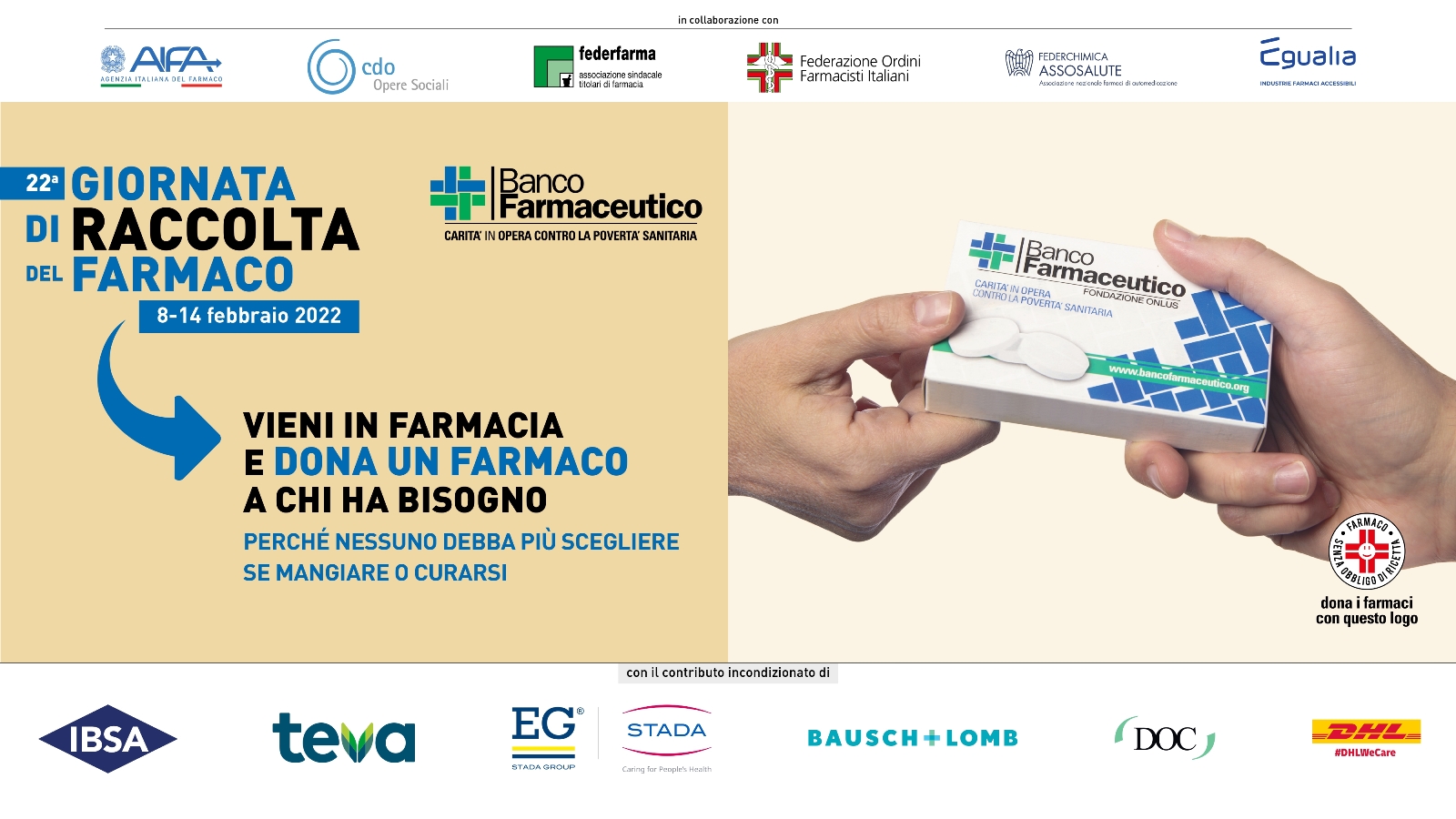 TORNA LA GIORNATA DI RACCOLTA DEL FARMACO