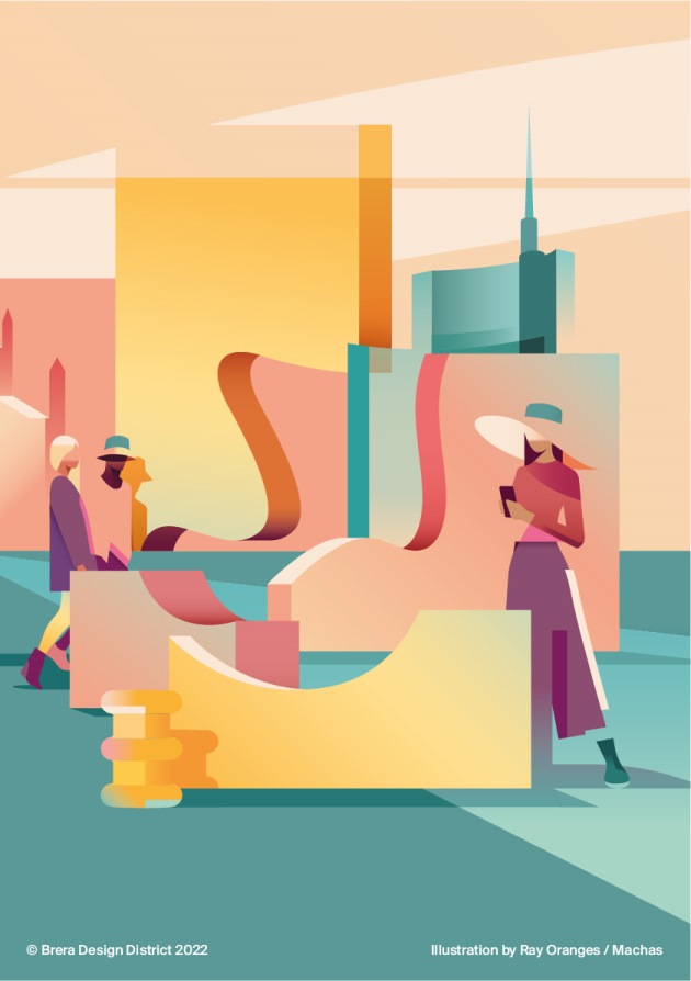 Foto © 2022 Brera Design District - Illustration by Ray Oranges / Machas