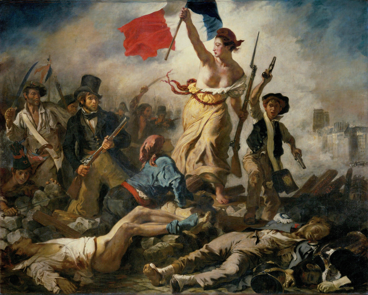 Foto: Eugène Delacroix - La libertà che guida il popolo (La Liberté guidant le peuple), 1830, olio su tela, 260 x 325 cm. © Museo del Louvre, Parigi