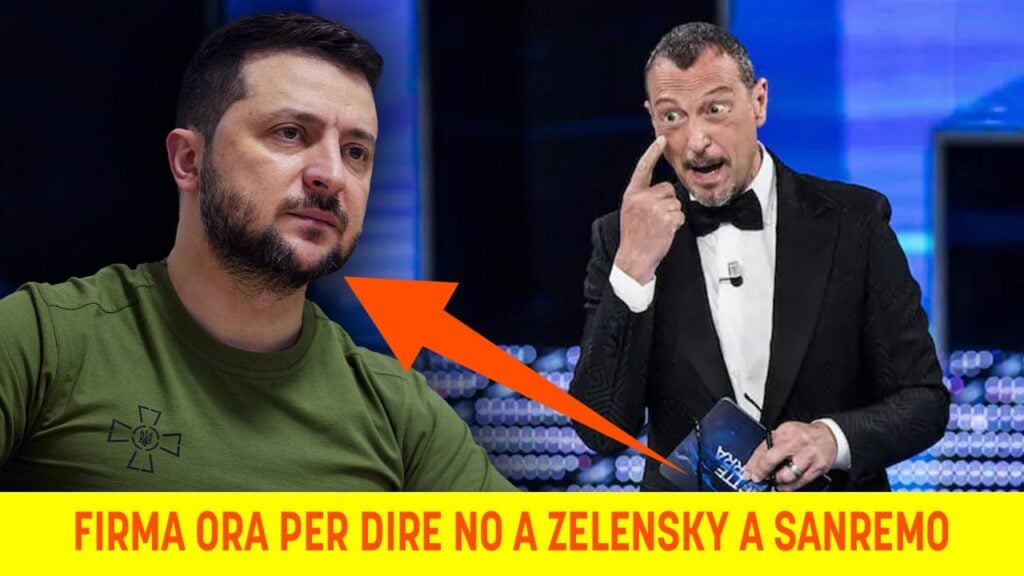 FIRMA CONTRO ZELENSKY A SANREMO: LA PETIZIONE CONTRO LA SPETTACOLARIZZAZIONE DELLA GUERRA