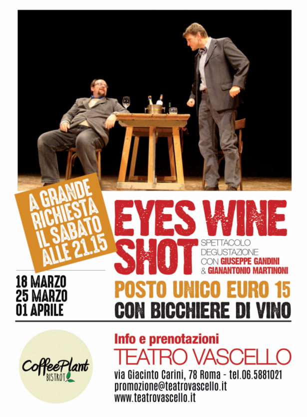 Foto: locandina Eyes Wine Shot © Teatro Vascello