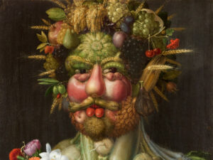 Foto: Giuseppe Arcimboldo, L'imperatore Rodolfo II in veste di Vertumno (Particolare), 1590 circa, Olio su tela, 58 x 70 cm © Skoklosters slott, Stoccolma 