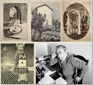 Foto: collage quattro incisori per Sciascia © Fondazione Balestra