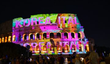 La prima proiezione multimediale della Corea del Sud sul Colosseo