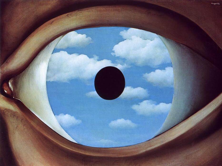 Foto: René Magritte – Il falso specchio – Olio su tela, 54 cm x 81 cm, 1928 © Museum of Modern Art, New York