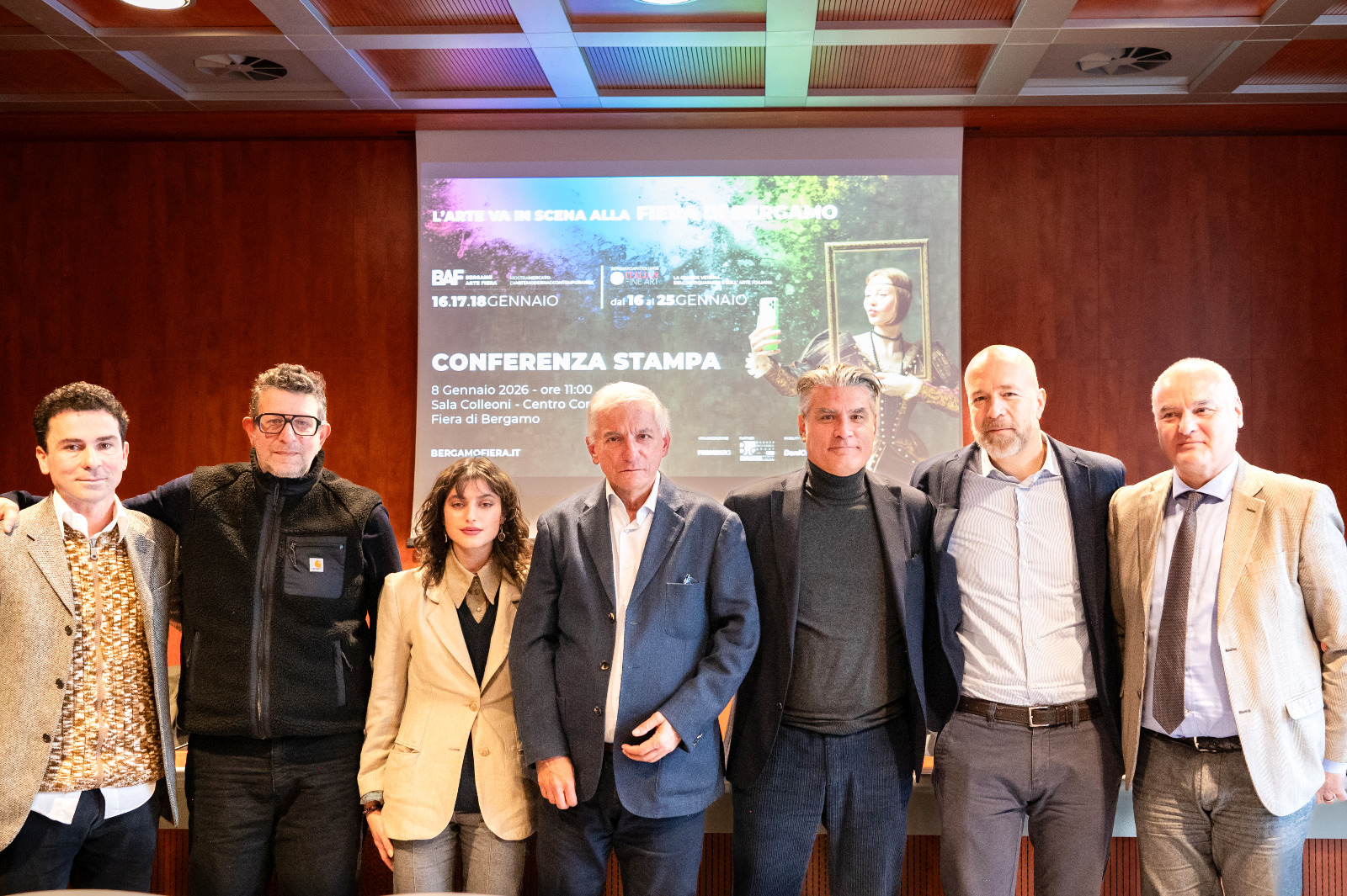 Foto: da sin. Cuko, Favini, Scalise, Radici, Gandi, Lenarduzzi, Conte © Bergamo Arte Fiera