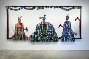 Abdoulaye Konaté, Koré Dougaw, 2013, tessuti (Collezione privata Bologna)